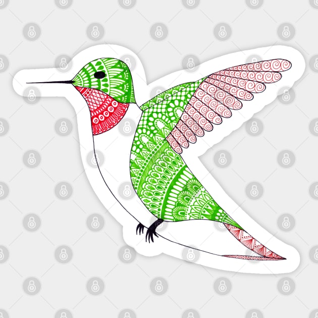 Ruby-Throated Hummingbird Sticker by calenbundalas